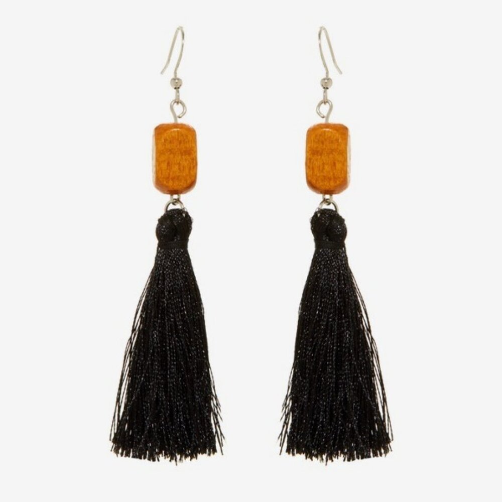 Tassel and Bead Dangle Earrings